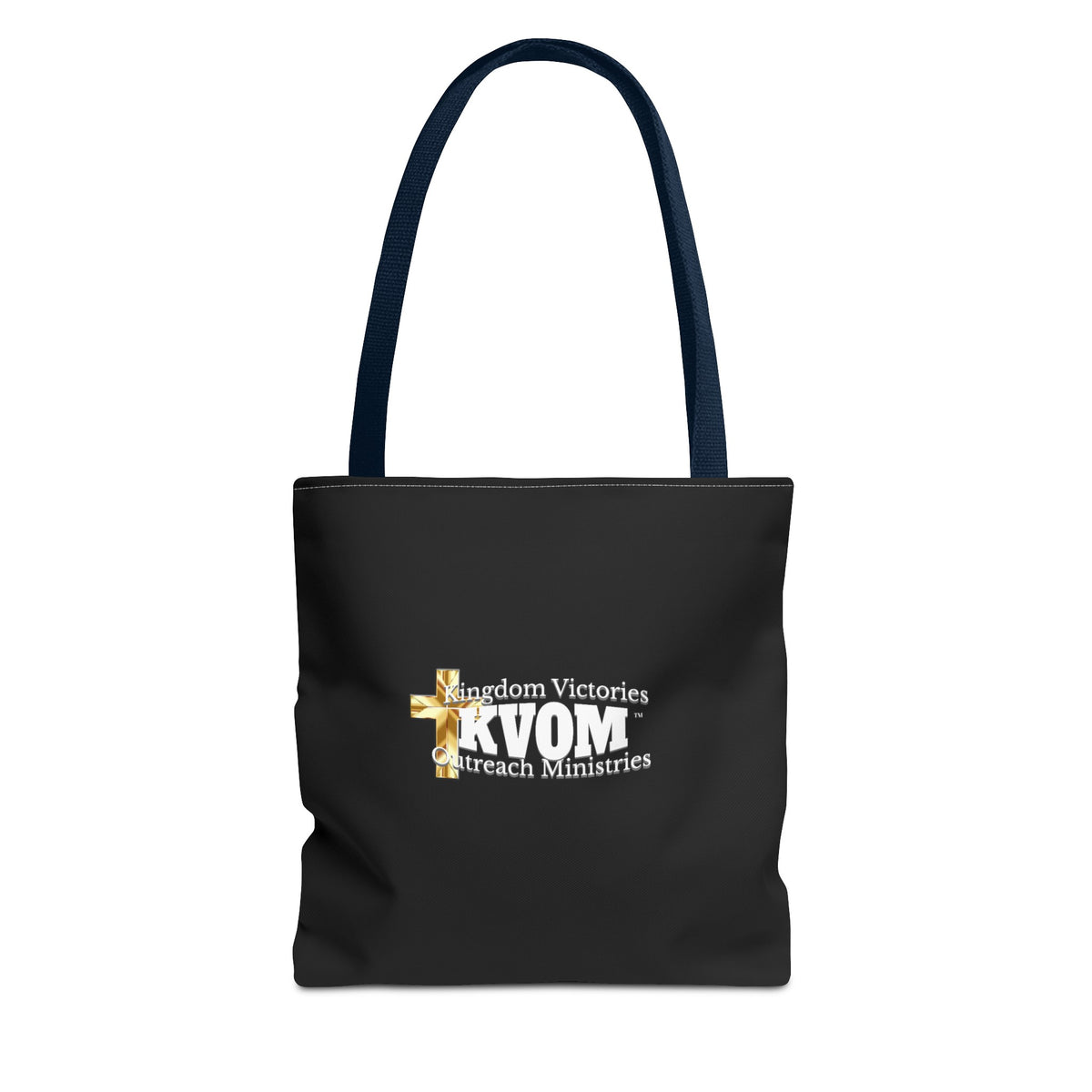 KVOM Logo Tote Bag, Black, White Logo