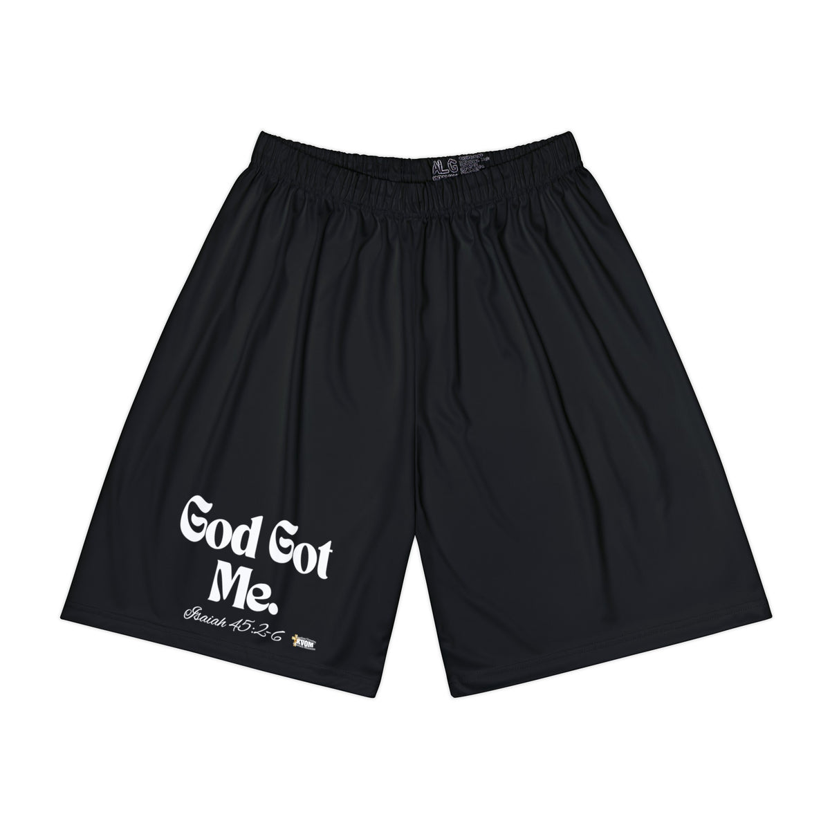 God Got Me Women’s Sports Shorts, Black & White