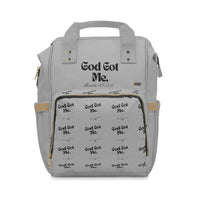 God Got Me KVOM Diaper Backpack, Silver