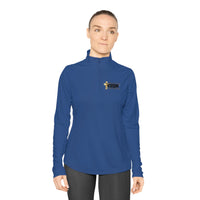 KVOM Logo Black Ladies Zip-Collar Pullover