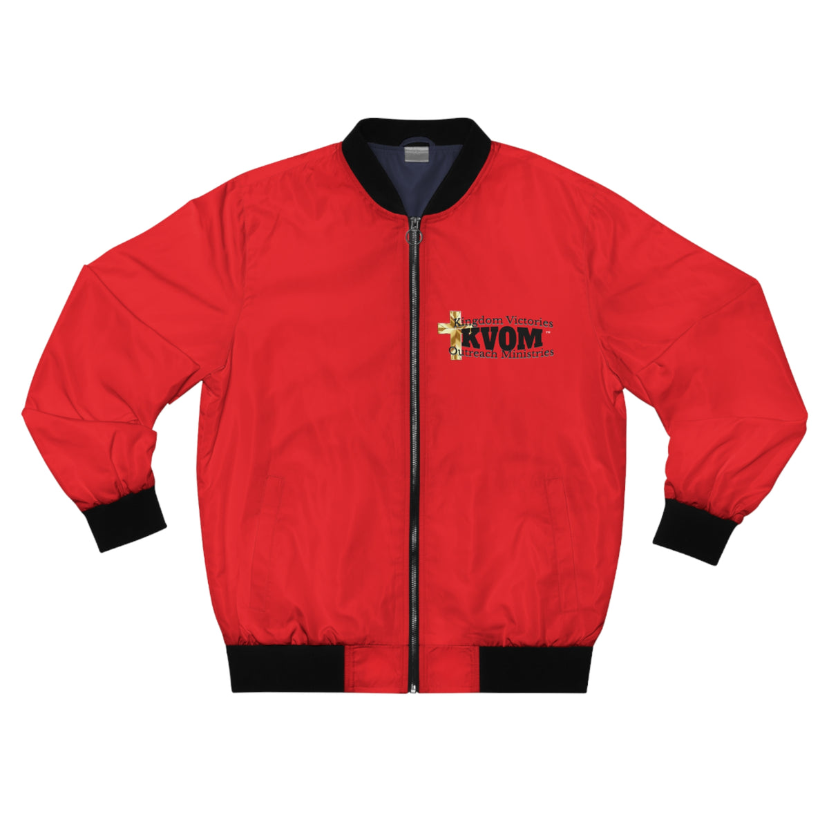 KVOM Logo Men's Bomber Jacket: Red