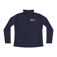 KVOM Logo Blue Ladies Zip-Collar Pullover