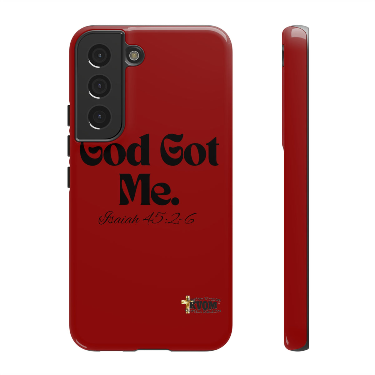 God Got Me KVOM Tough Case, Black Print, Red