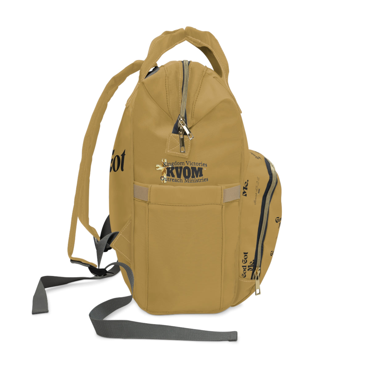 God Got Me KVOM Diaper Backpack, Khaki