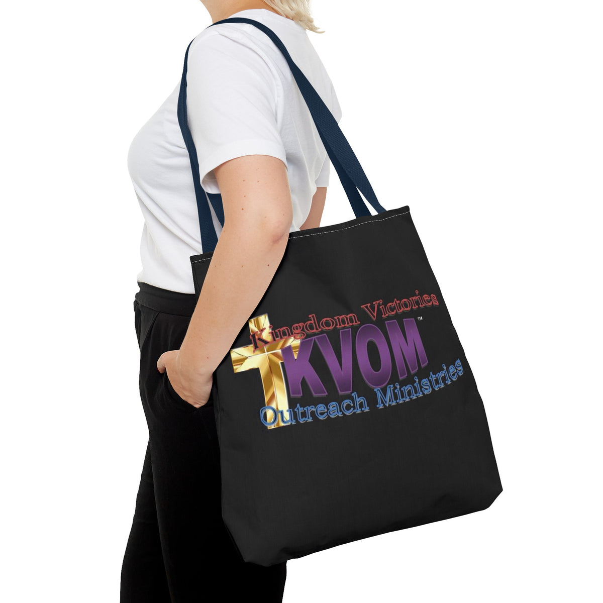 KVOM Logo Tote Bag, Black, Moses Temple Colored Logo