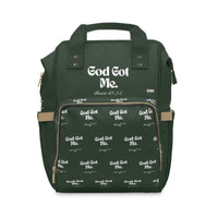 God Got Me KVOM Diaper Backpack, Forest Green