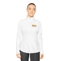 KVOM Logo True Gold Ladies Zip-Collar Sporty Pullover