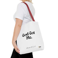 God Got Me Tote Bag White & Black