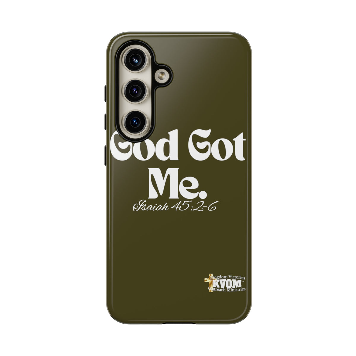 God Got Me KVOM Tough Case, White Print