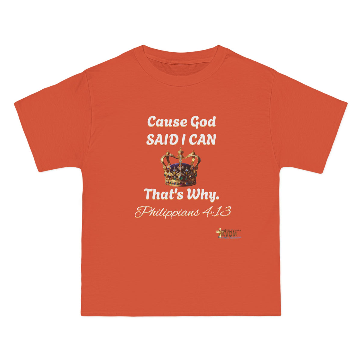 Cause God Said I Can Relaxed Fit Shirt, White Print