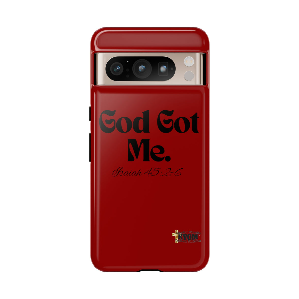 God Got Me KVOM Tough Case, Black Print, Red