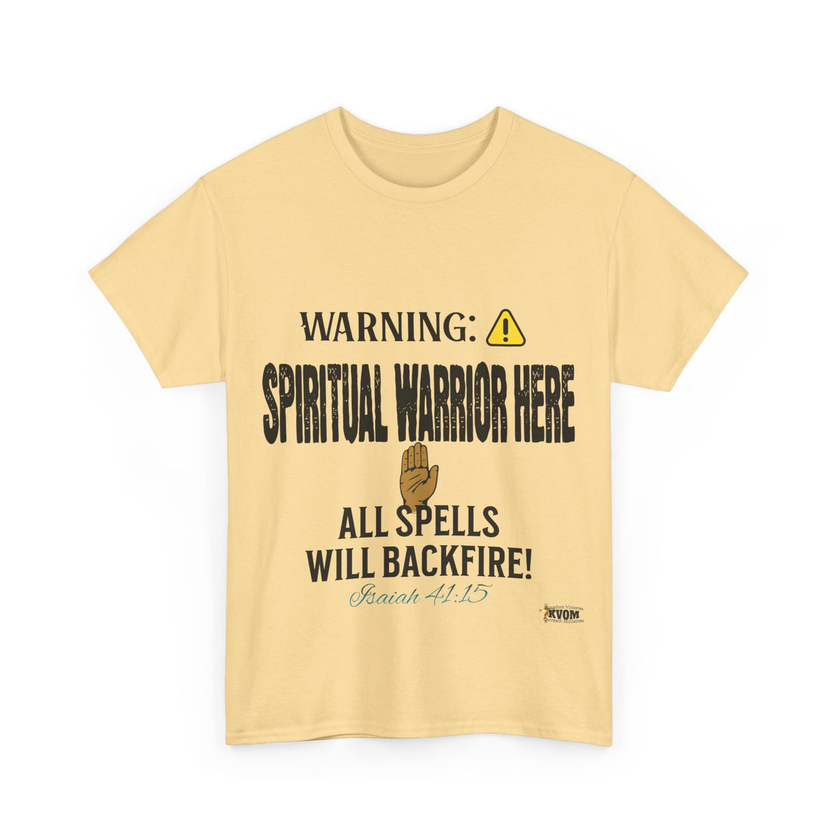 WARNING: Spiritual Warrior Here T-Shirt, Black Print