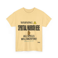 WARNING: Spiritual Warrior Here T-Shirt, Black Print