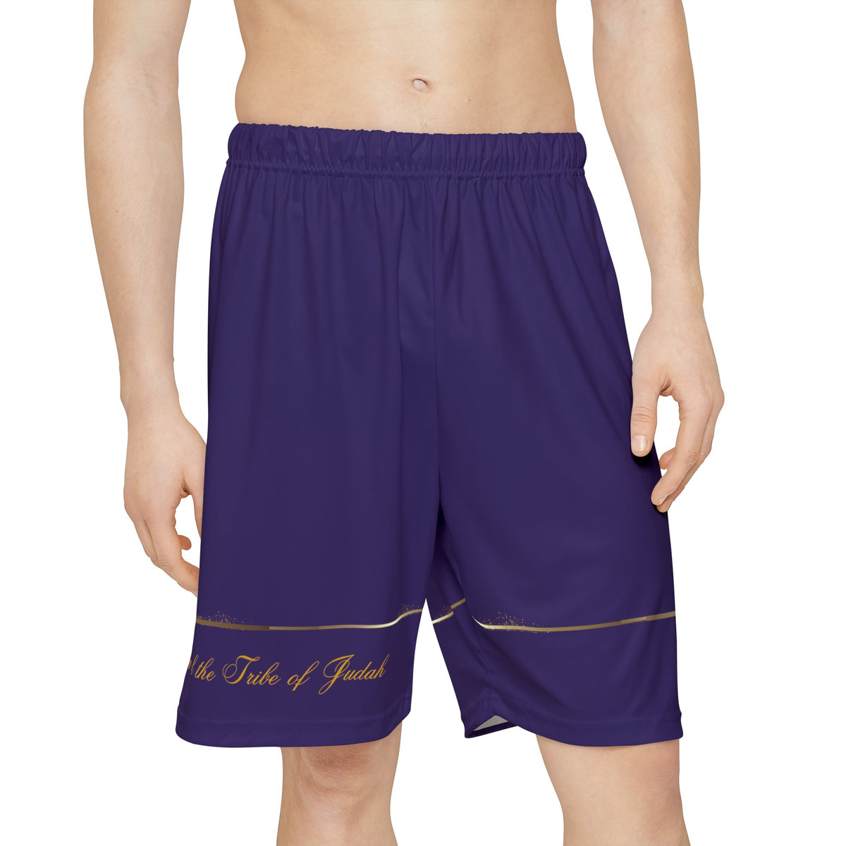 Lion of the Tribe Judah Men’s Sports Shorts, Majesty Purple