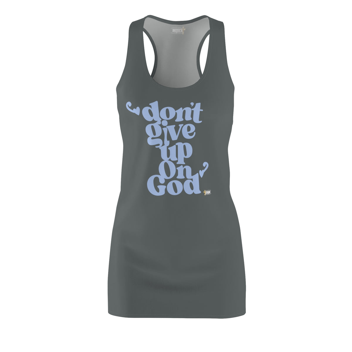 Don't Give Up On God Women's Racerback Dress, Grey