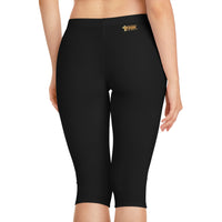 God Got Me Women's Mid-Length Leggings, Black & Gold