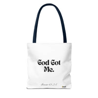 God Got Me Tote Bag White & Black