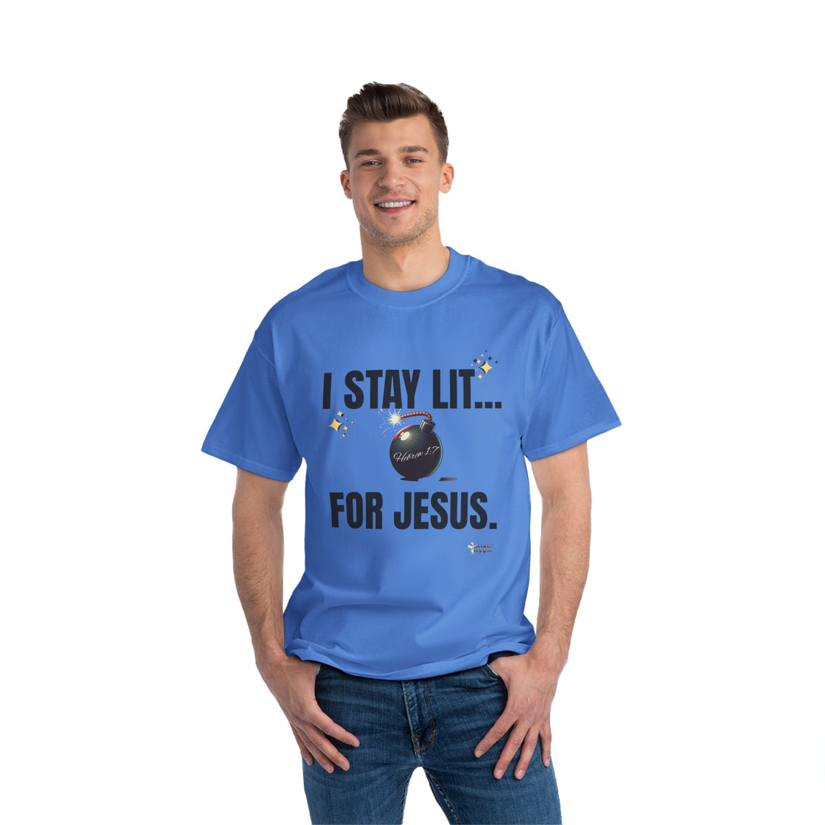 I Stay Lit For Jesus Relaxed Fit Short-Sleeve T-Shirt