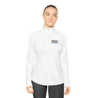 KVOM Logo Blue Ladies Zip-Collar Pullover