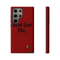 God Got Me KVOM Tough Case, Black Print, Red