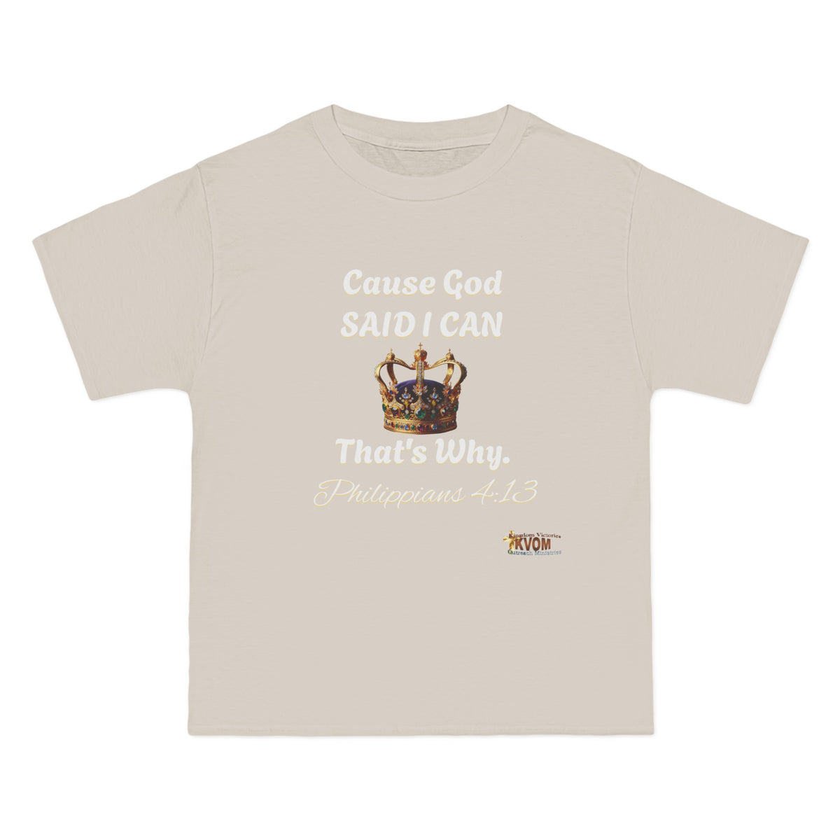 Cause God Said I Can Relaxed Fit Shirt, White Print