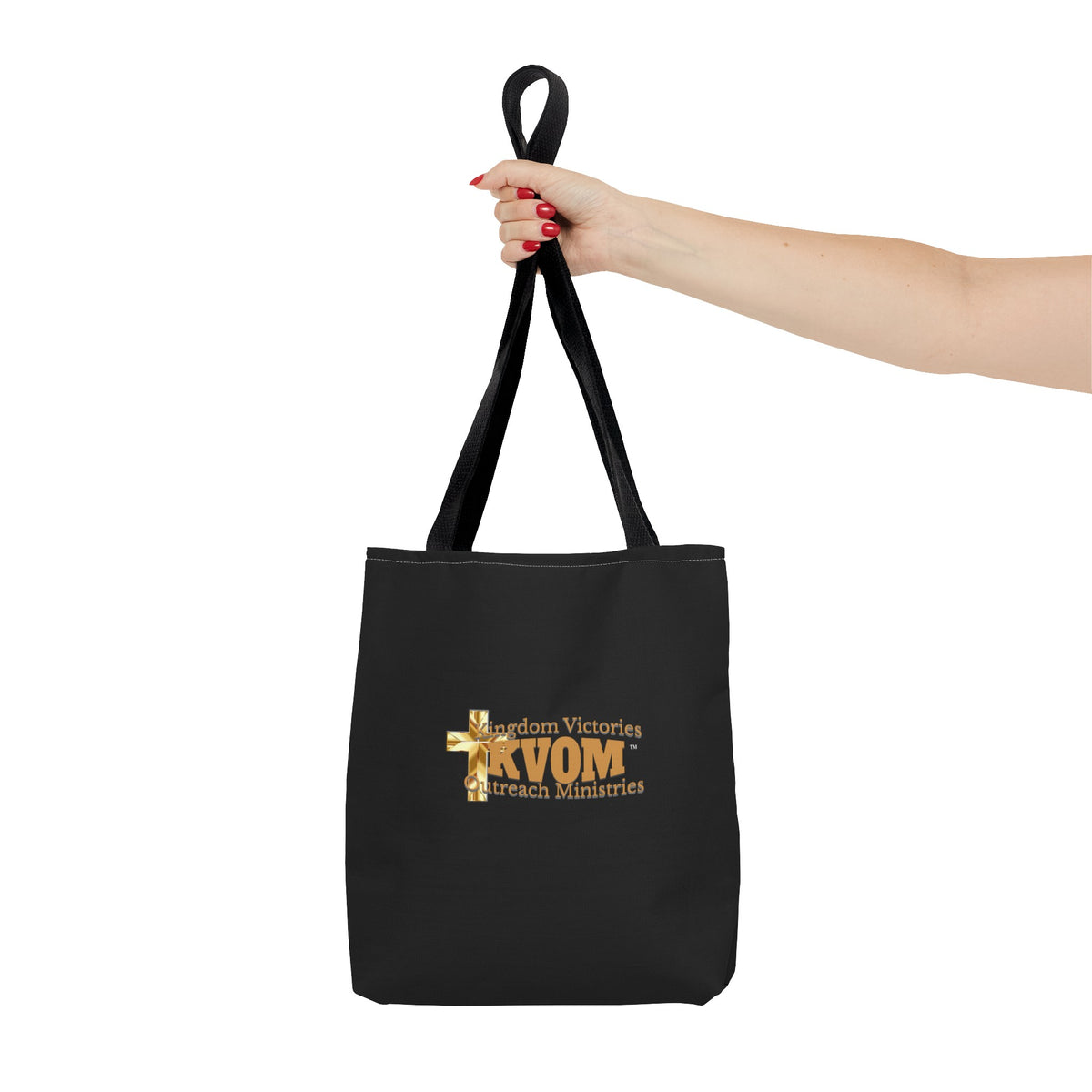 KVOM Logo Tote Bag, Black, True Gold Logo