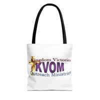 KVOM Logo Tote Bag, White, Moses Temple Colored Logo