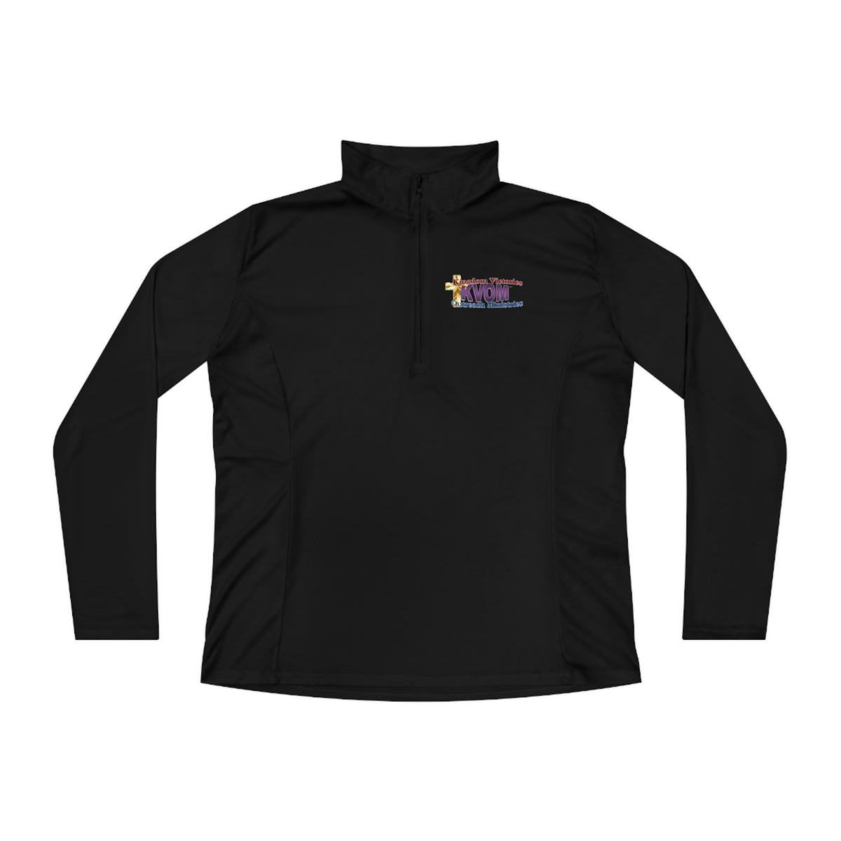 KVOM Logo Moses Temple Colored Ladies Zip-Collar Pullover