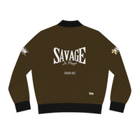 Savage in Prayer Women's Bomber Jacket, Brown