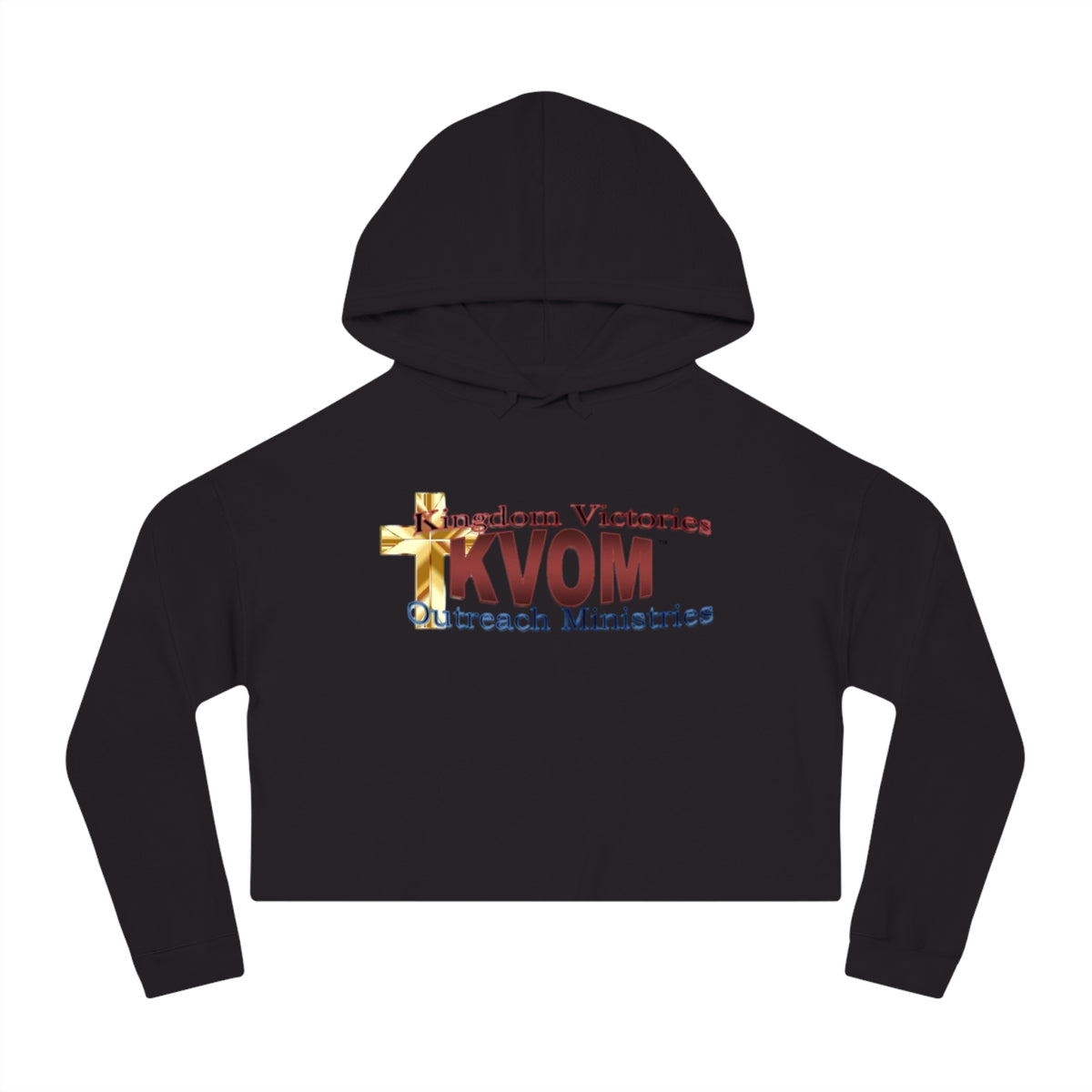 KVOM Logo Women’s Cropped Hoodie, Maroon Logo