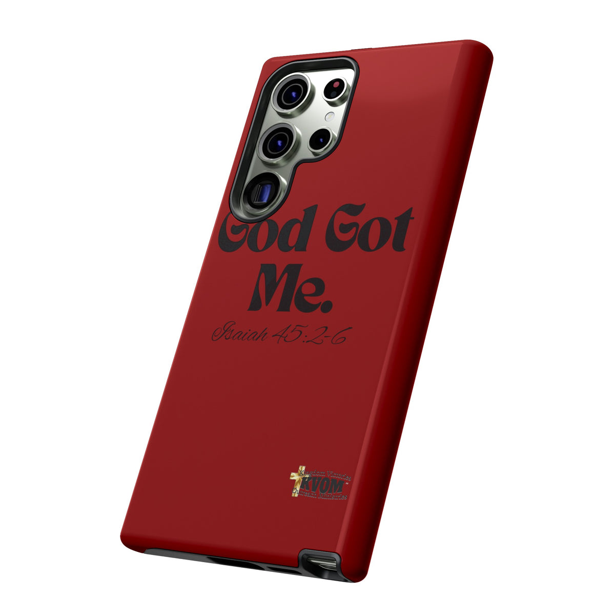 God Got Me KVOM Tough Case, Black Print, Red