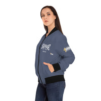 Savage in Prayer Women's Bomber Jacket, Indigo