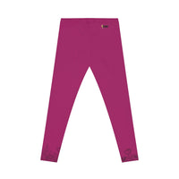 Stretched Series BLESSED Women's Casual Leggings, Deep Berry