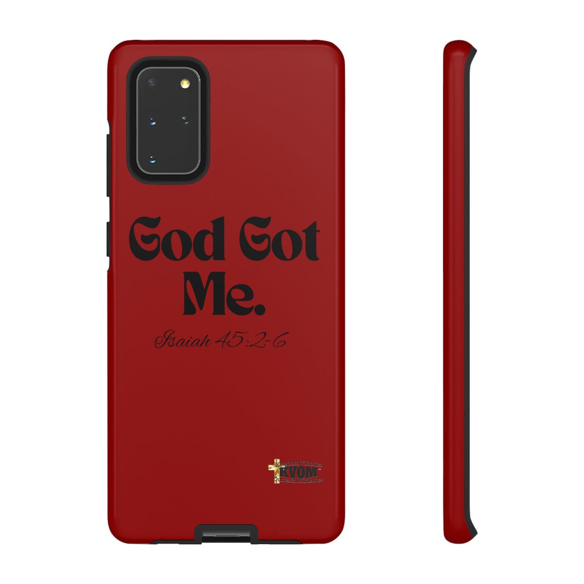 God Got Me KVOM Tough Case, Black Print, Red