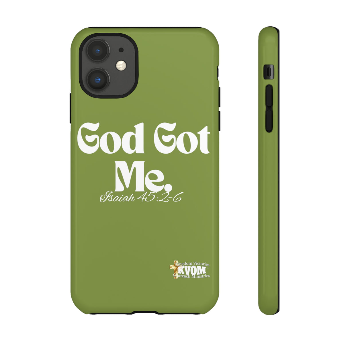 God Got Me KVOM Tough Case, White Print