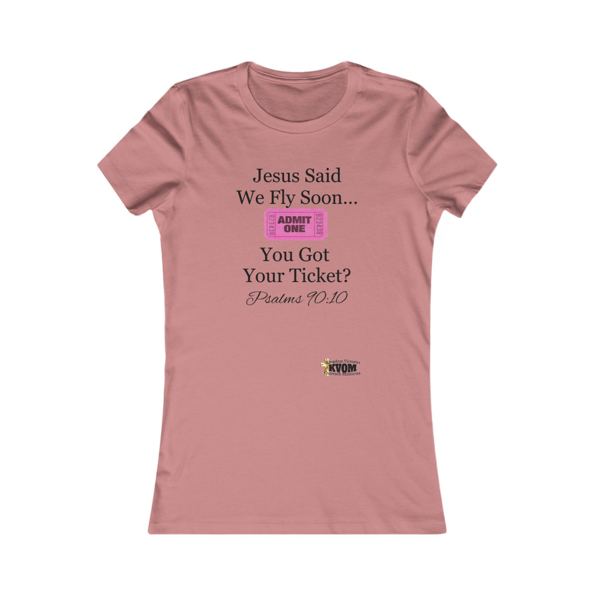 Jesus Says We Fly Soon Ticket? Women's Fitted Tee-KVOM