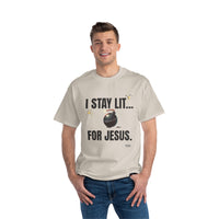 I Stay Lit For Jesus Relaxed Fit Short-Sleeve T-Shirt