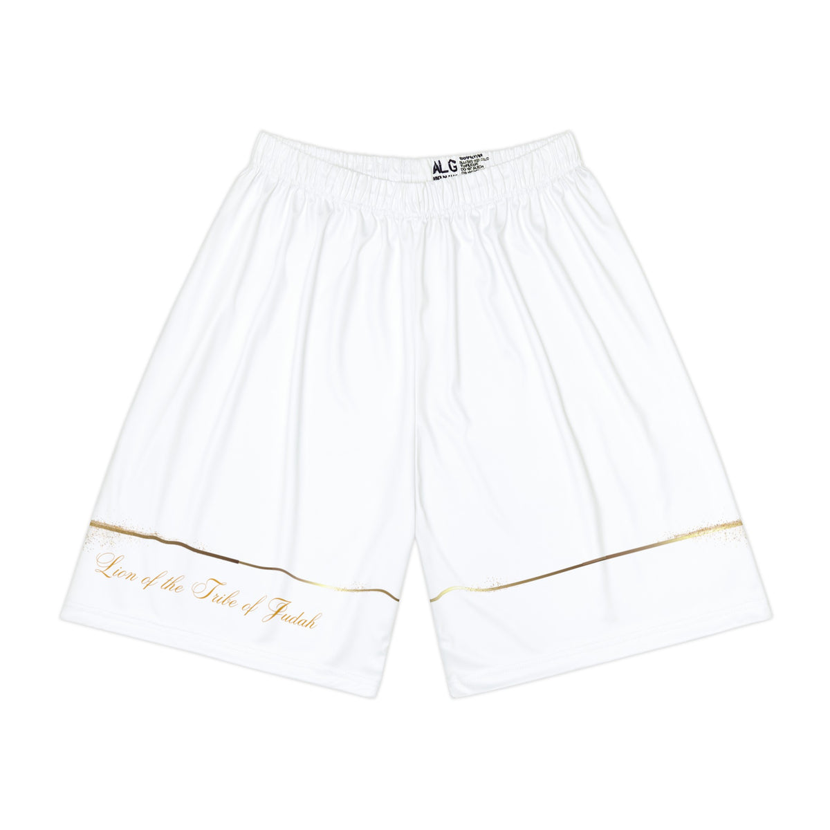 Lion of the Tribe Judah Men’s Sports Shorts, White