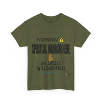 WARNING: Spiritual Warrior Here T-Shirt, Black Print