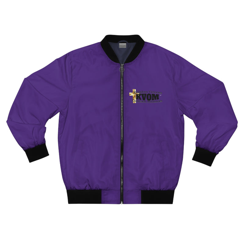 KVOM Logo Men's Bomber Jacket: Drk Purple