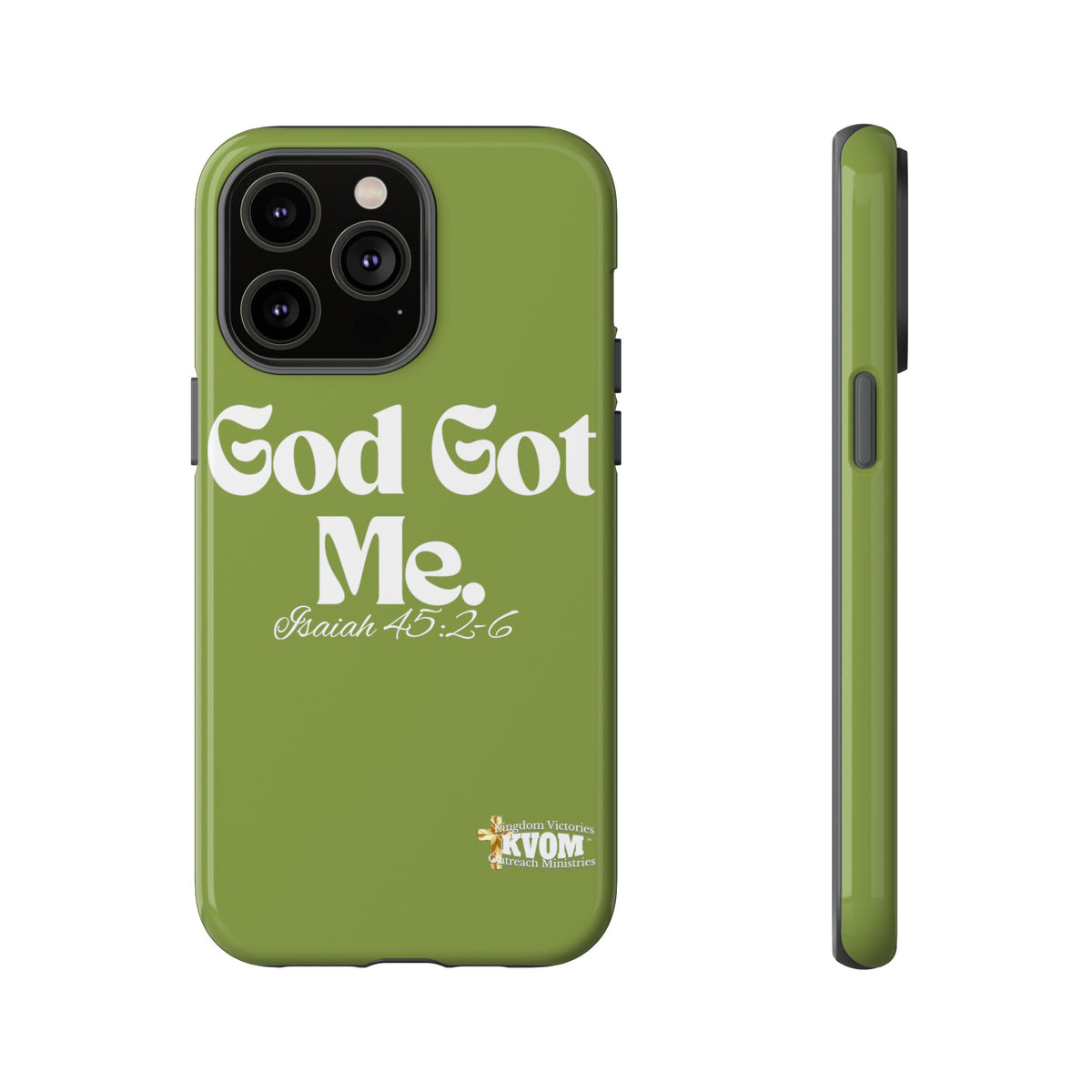 God Got Me KVOM Tough Case, White Print