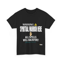 WARNING: Spiritual Warning Here T-Shirt, White Print