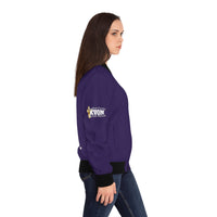 Savage in Prayer Women's Bomber Jacket, Eggplant