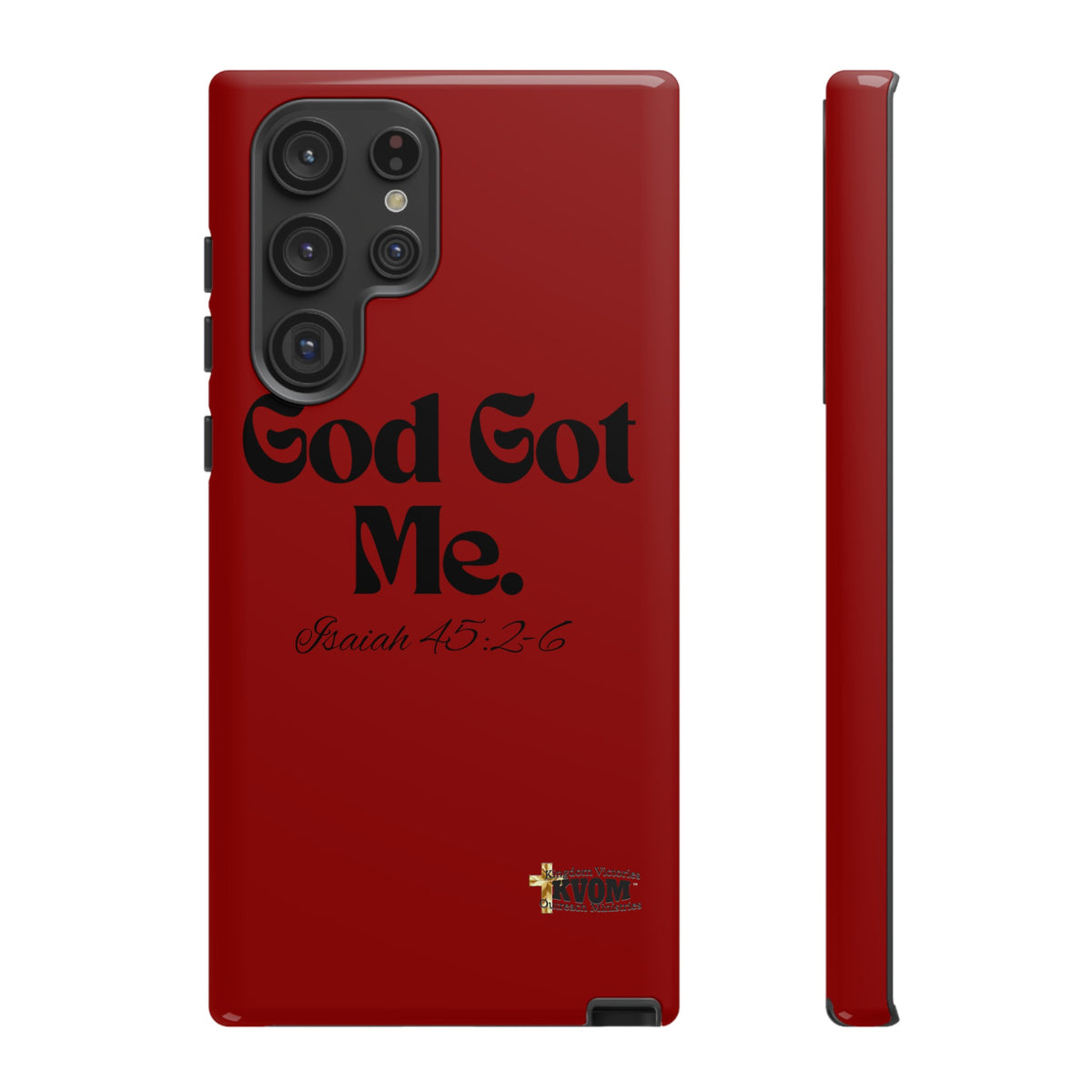 God Got Me KVOM Tough Case, Black Print, Red