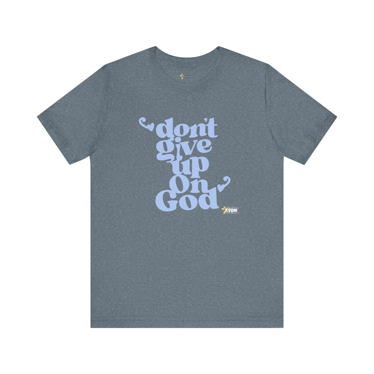 Don't Give Up On God Women's Short Sleeve Shirt, Navy-Grey