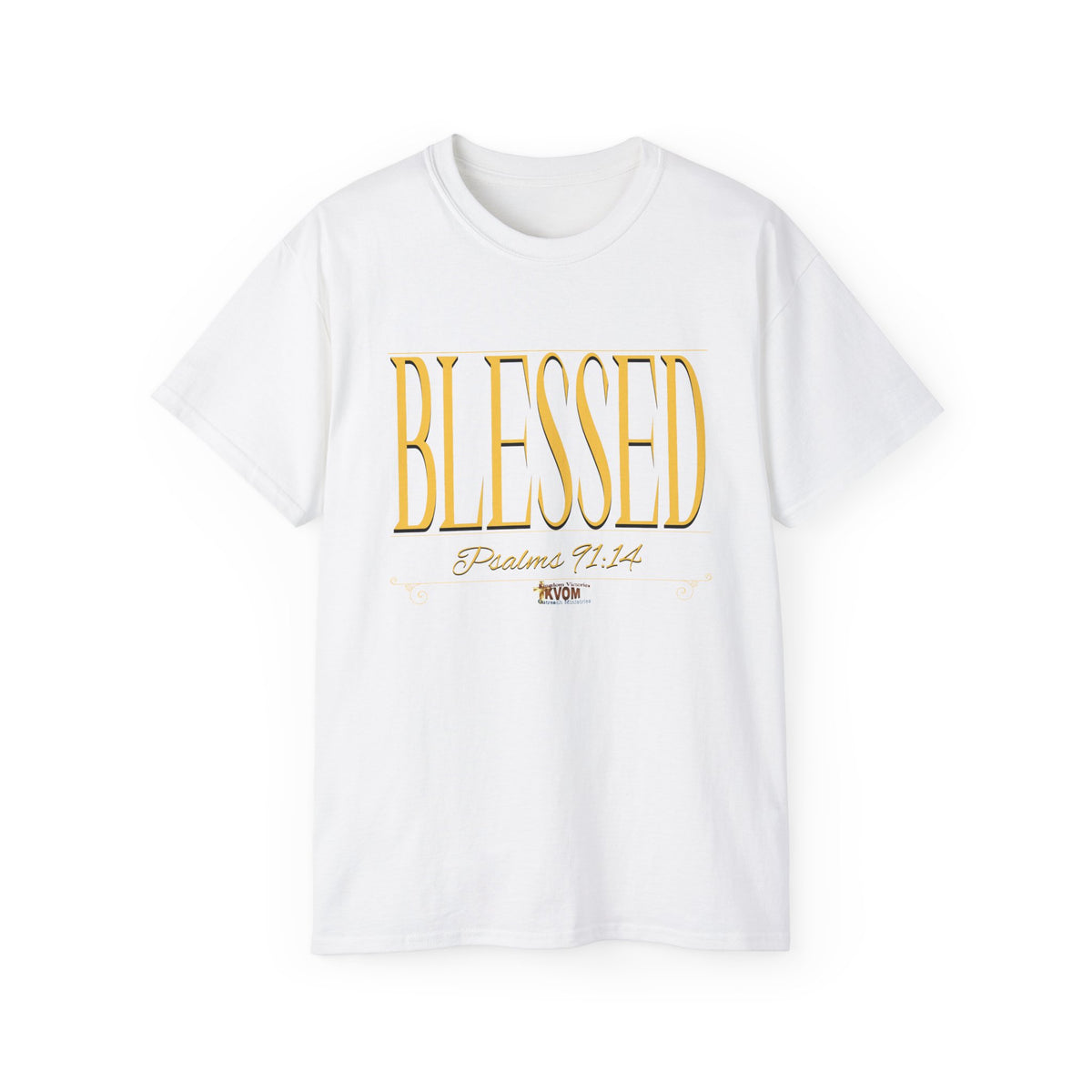 BLESSED "Stretched" T-Shirt Black, White, Gold Print