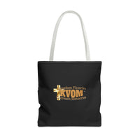 KVOM Logo Tote Bag, Black, True Gold Logo