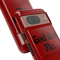 God Got Me KVOM Tough Case, Black Print, Red