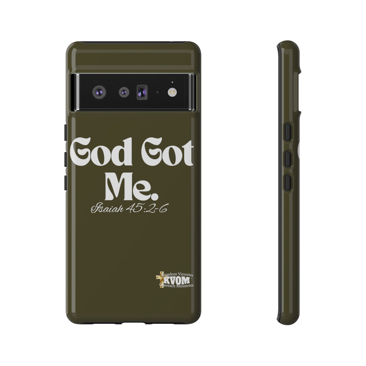 God Got Me KVOM Tough Case, White Print