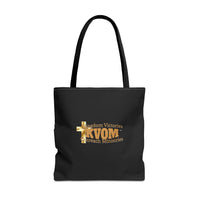 KVOM Logo Tote Bag, Black, True Gold Logo